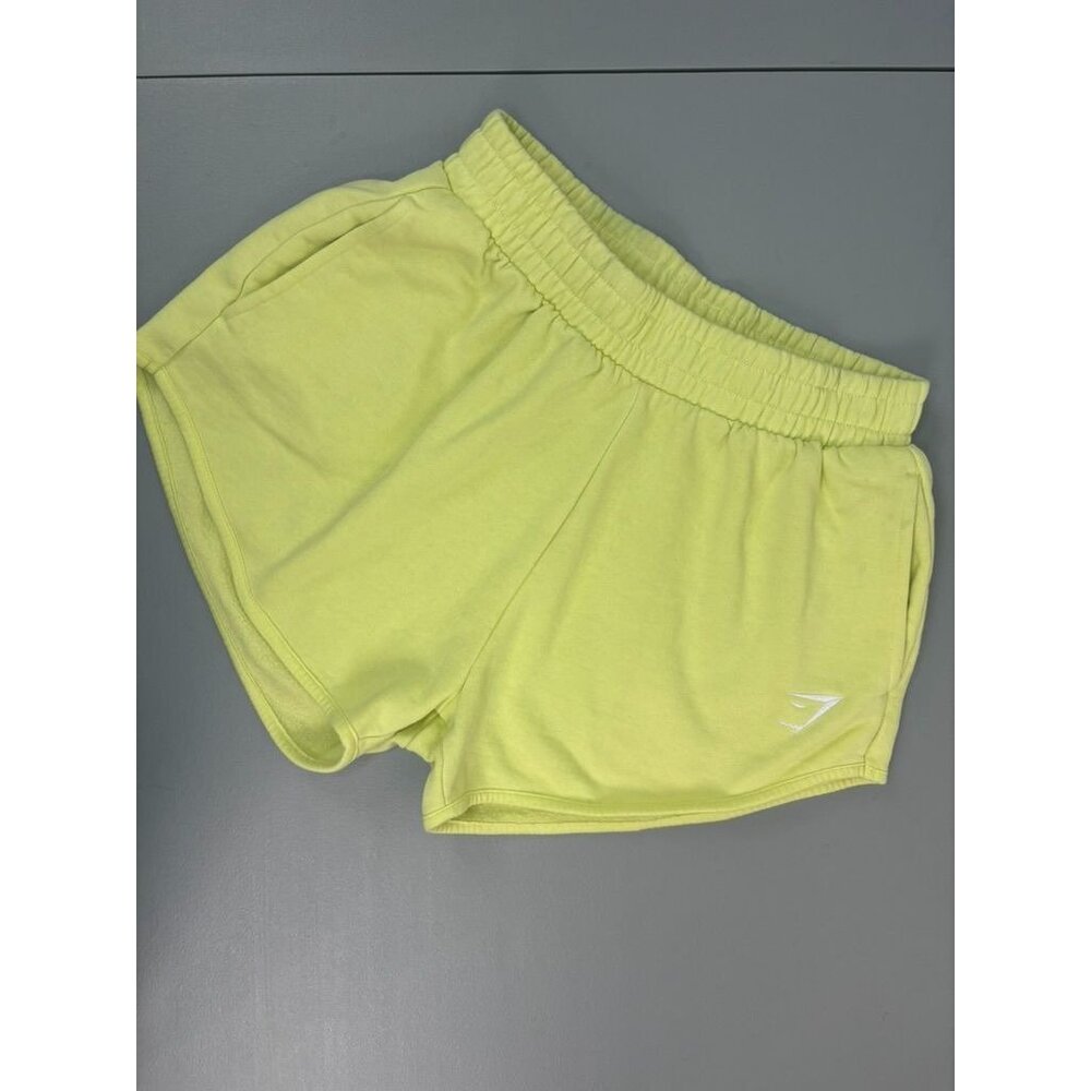 Gymshark women's small lime green high waisted sweat shorts 3" inseam athletic